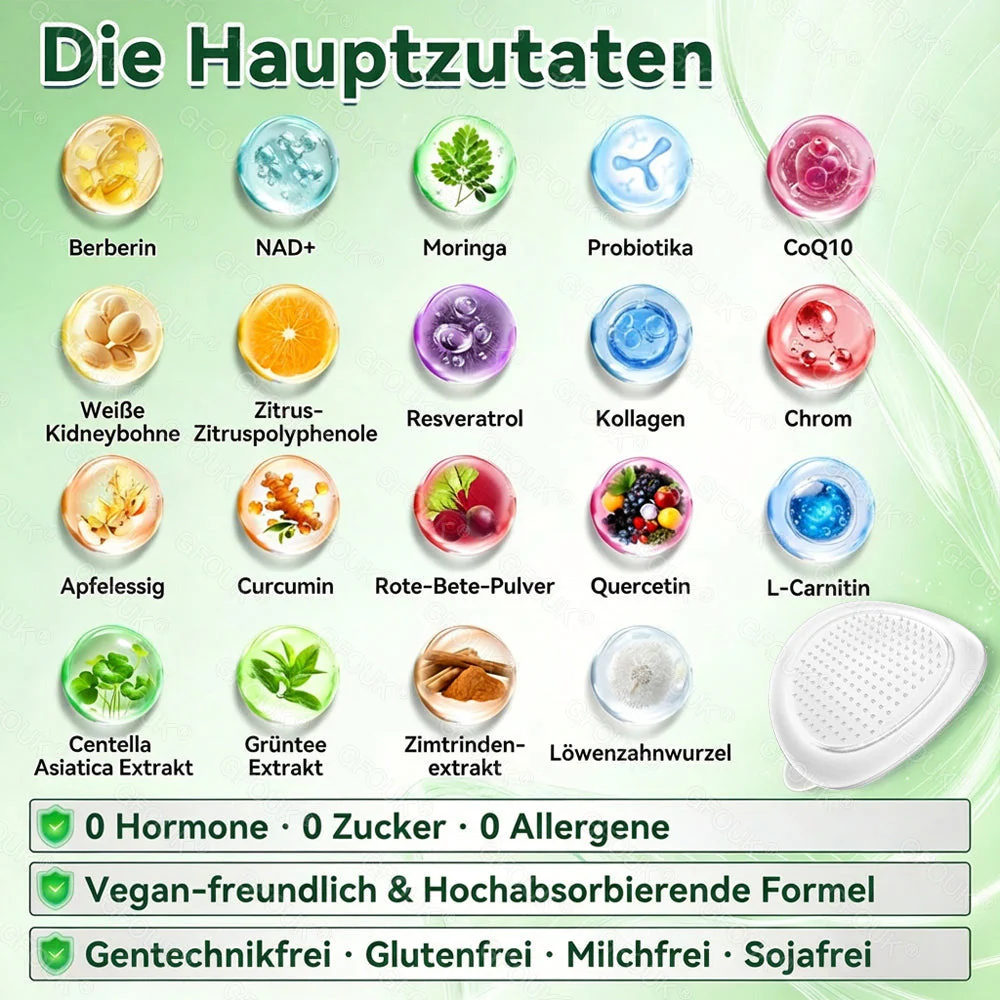 🇩🇪Offizieller Shop | 💥🔥 GFOUK® Moringa Berberinex NAD+ 10-in-1 Nano-Mikronadel-Patch (Nur einmal täglich, sichtbare Veränderungen in 7 Tagen) ✅ Für Übergewicht, lockere Haut, Diabetes, Schlafapnoe, Gelenkprobleme und mehr - Image 8